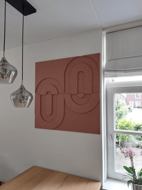 Maya 3d acoustic wall panels set of 4 Cognac PET Felt submission customer