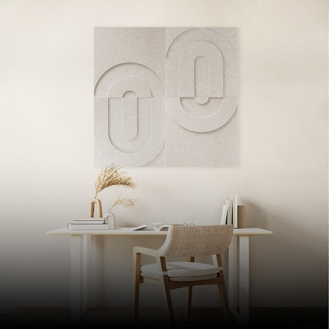 maeven art système de suspension assemblage montage facile sans outils carreaux muraux autocollants carreaux autocollants maquette panneau acoustique feutre collection design carreaux acoustiques feutre capuchon absorption du son amortissement du son facile à installer carreaux beige 3d