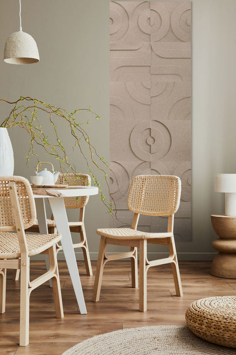 Maya 3d acoustic panels design set of 12 beige