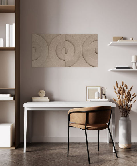 Maya 3d acoustic panels design set of 2 beige