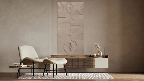 Maya 3d acoustic panels design set of 8 beige