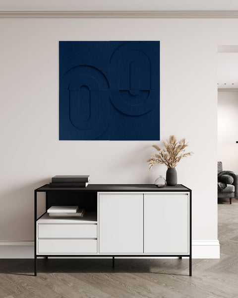 Maya 3d acoustic panels design set of 4 blue