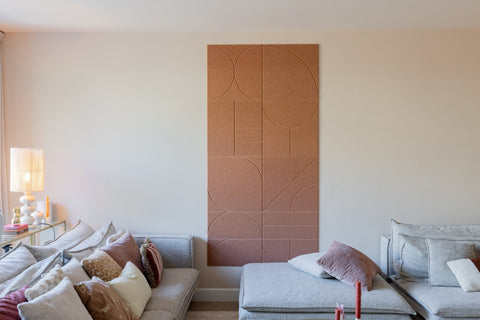 Sadé acoustic wall panels SBS6 - living room mood image front view | Maeven Art