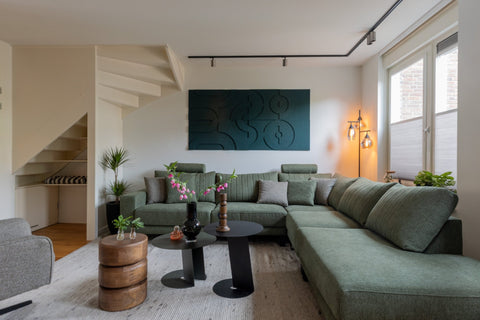 Maya 3d acoustic wall panels green petrol broadcast TV SBS6 de grote tuinverbouwing