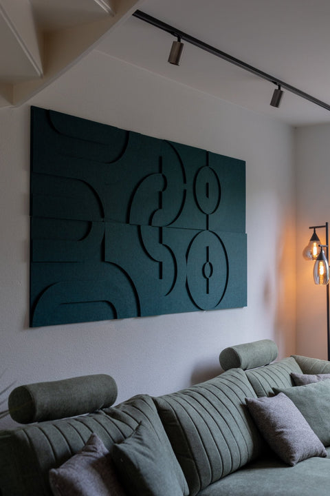 Maya 3d set petrol green broadcast SBS6 acoustic design panels