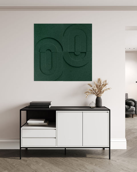 Maya 3d acoustic panels design set of 4 green