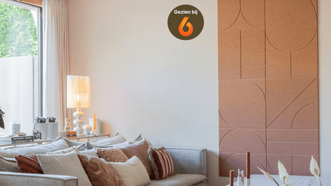 Sadé acoustic wall panels SBS6 - living room mood image side view | Maeven Art