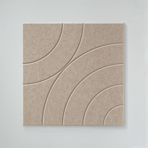 Loa Vlll | Panneau mural acoustique 50x50cm - Feutre PET autocollant Maeven art beige