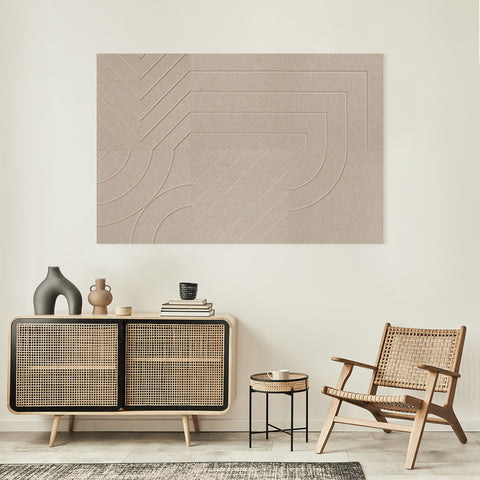 Banner Loa sand Maeven acoustic wall panels cap felt wall tiles design mockup inspiration