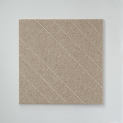 Loa ll | Panneau mural acoustique 50x50cm - Feutre PET autocollant Maeven art beige