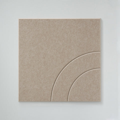 Loa lll | Panneau mural acoustique 50x50cm - Feutre PET autocollant Maeven art beige