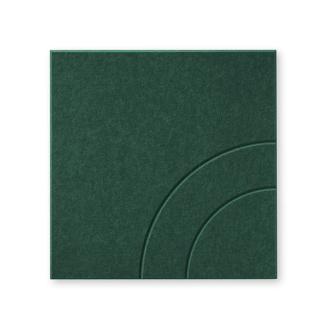 Loa III panneau acoustique feutre design collection carrelage acoustique vert foncé pétrole demi cercle