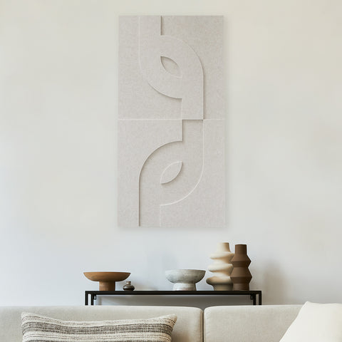 maeven art maya V 3d kollektion farbe beige mockup akustikpaneel filz design kollektion akustische fliesen kappe filz schallabsorption schallabsorbierend