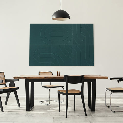 Banner maya deep green petrol Maeven acoustic wall panels cap felt wall tiles design mockup inspiration