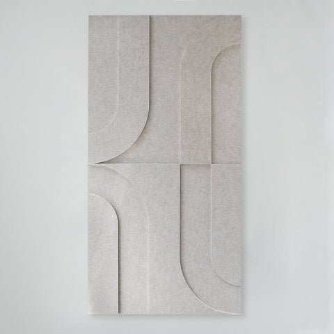 maeven art maya I 3d kollektion farbe beige mockup akustikpaneel filz design kollektion akustische fliesen kappe filz schallabsorption schallabsorbierend