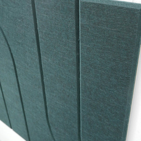 maeven art Maya I closeup collectie kleur deep green petrol akoestisch paneel vilt design collectie akoestisch tegel pet vilt geluidsabsorptie geluiddempend