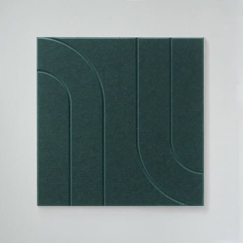 maeven art Maya I collectie kleur deep green petrol akoestisch paneel vilt design collectie akoestisch tegel pet vilt geluidsabsorptie geluiddempend