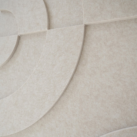 maeven art maya III 3d collectie kleur beige mockup akoestisch paneel vilt design collectie akoestisch tegel pet vilt geluidsabsorptie geluiddempend