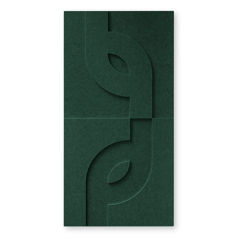Maya V - 3D | Panneaux muraux acoustiques 50x50cm - Lot de 2 - Feutre PET autocollant Maeven art green