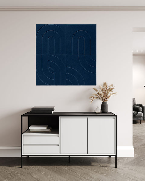 Panneaux acoustiques Maya design set de 4 bleus
