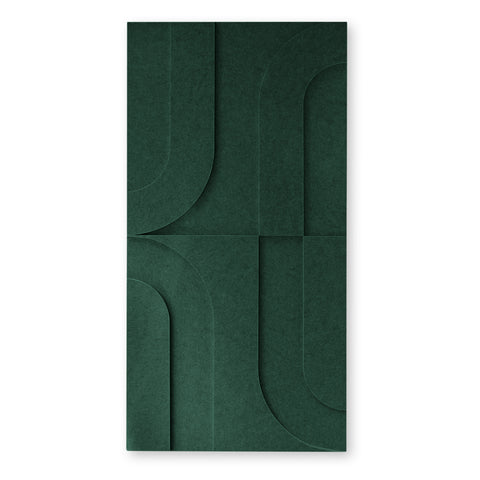 Maya l - 3D | Panneaux muraux acoustiques 50x50cm - Lot de 2 - Feutre PET autocollant Maeven art green