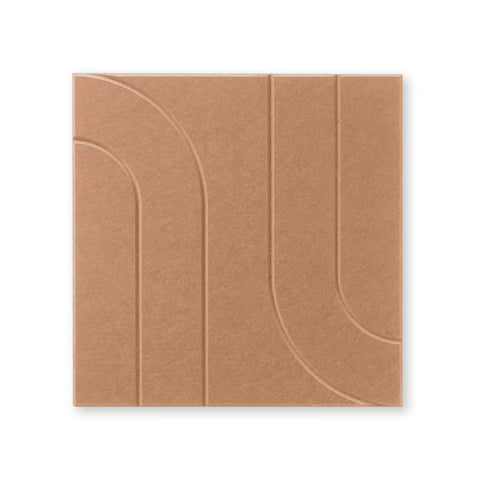 Maya l | Akustik-Wandpaneel 50x50cm - Selbstklebendes PET-Filz Maeven art cognac