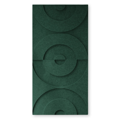 Maya II 3d akoestisch paneel vilt design collectie akoestisch tegel Deep green petrol cirkel