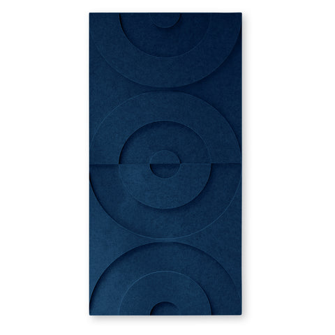 Maya II 3d akoestisch paneel vilt design collectie akoestisch tegel navy blue cirkel