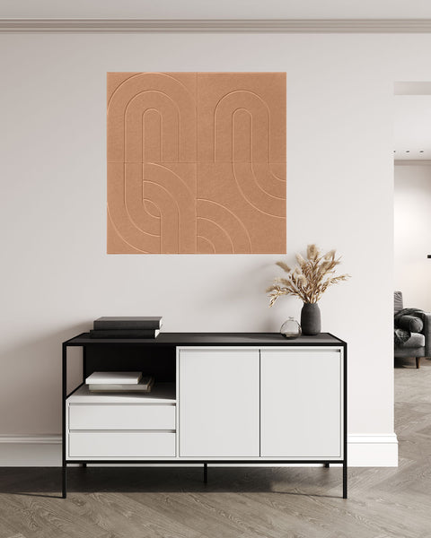 Panneaux acoustiques Maya design set de 4 cognac