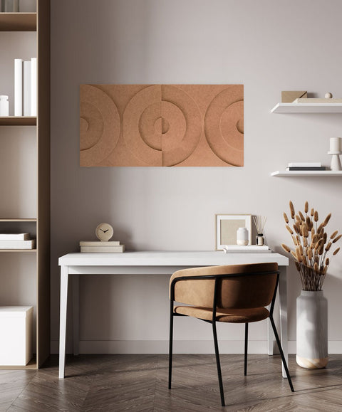 Maya 3d acoustic panels design set of 2 cognac