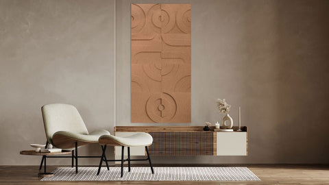 Maya 3d acoustic panels design set of 8 cognac