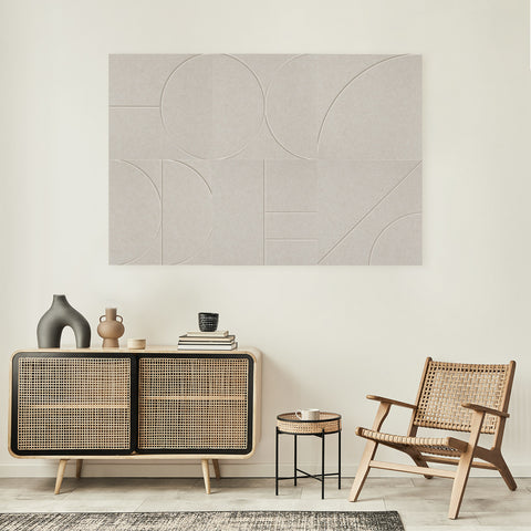 Banner sade beige Maeven akoestische wandpanelen pet vilt wandtegels design mockup inspiratie