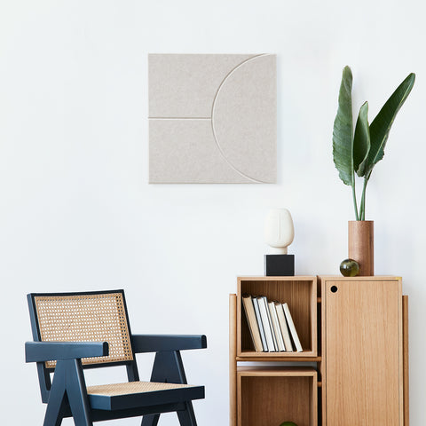 maeven art Sade IV Kollektion Farbe beige mockup Akustikpaneel Filz Design Kollektion Akustikfliese Kappe Filz Schallabsorption Schalldämpfung