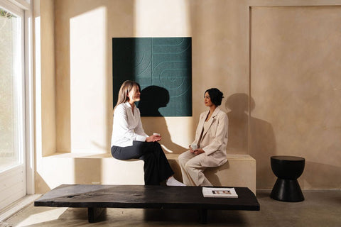 Maya acoustic wall panels set of 4 - living room ambience image | Maeven Art