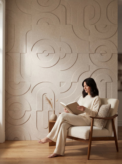 Maya 3D Design Set akoestische wandpanelen van vilt, geometrisch patroon, geluidsabsorberend, stijlvol en decoratief voor muren