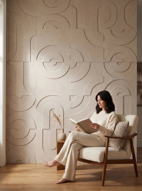 Maya 3D Design Set panneaux muraux acoustiques en feutre, motif géométrique, absorbant le son, élégant et décoratif pour les murs