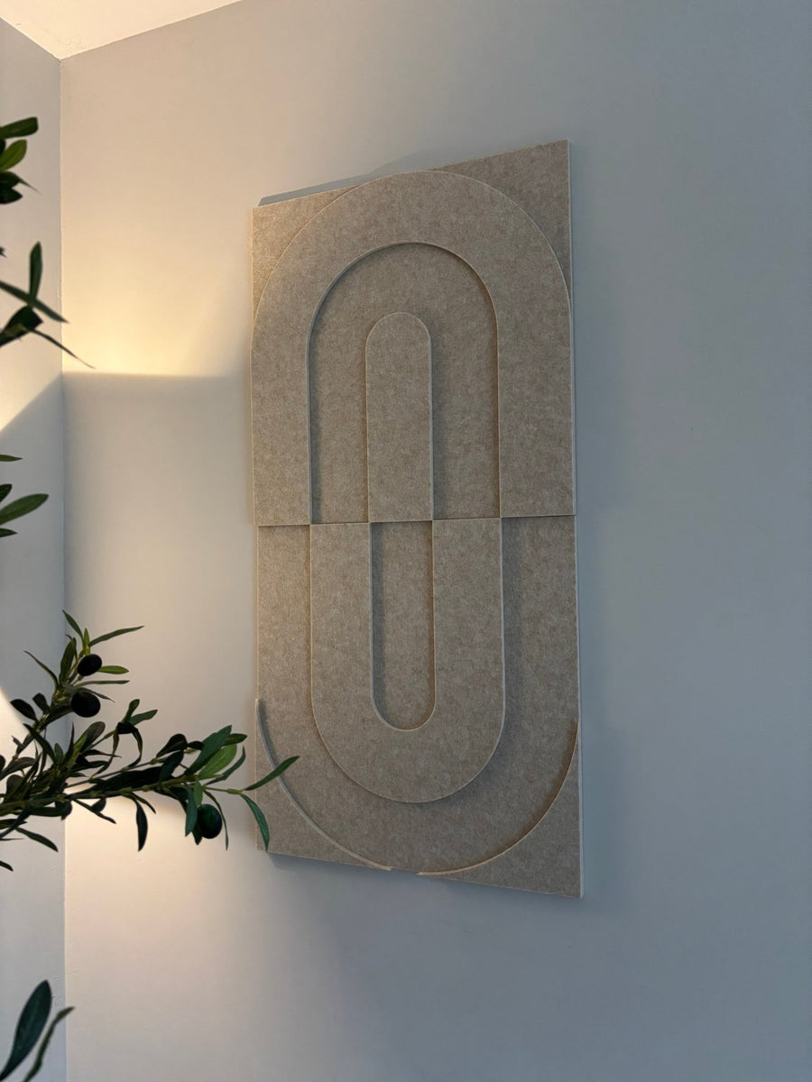 Maya 3d akoestische wandpanelen moderne woonkamer stalen deur | Maeven Art