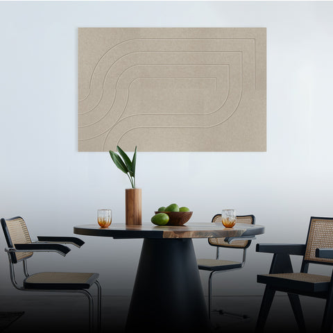 maeven art loa kleur sand natural  mockup akoestisch paneel vilt design collectie akoestisch tegel pet vilt geluidsabsorptie geluiddempend zakelijke oplossing