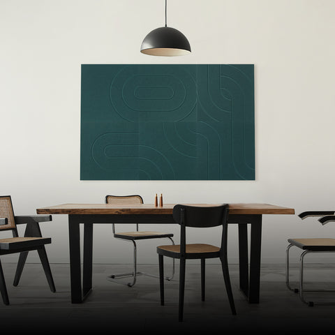 maeven art maya collectie kleur deep green petrol mockup akoestisch paneel vilt design collectie akoestisch tegel pet vilt geluidsabsorptie geluiddempend zakelijke oplossing