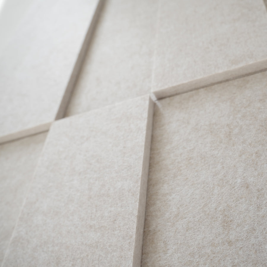 Maya IV 3D akoestisch wandpaneel in beige - Japandi bogen - compositie interieur