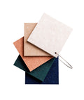 Sample samplekit proef 5 kleuren beige sand cognac navy blue deep green petrol test maeven art akoestisch paneel vilt design collectie akoestisch tegel pet vilt geluidsabsorptie geluiddempend 