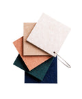 Sample samplekit proef 5 kleuren beige sand cognac navy blue deep green petrol test maeven art akoestisch paneel vilt design collectie akoestisch tegel pet vilt geluidsabsorptie geluiddempend 