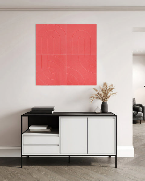 Maya acoustic panels design set of 4 burgund