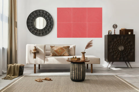 Maya acoustic panels design set of 6 burgund