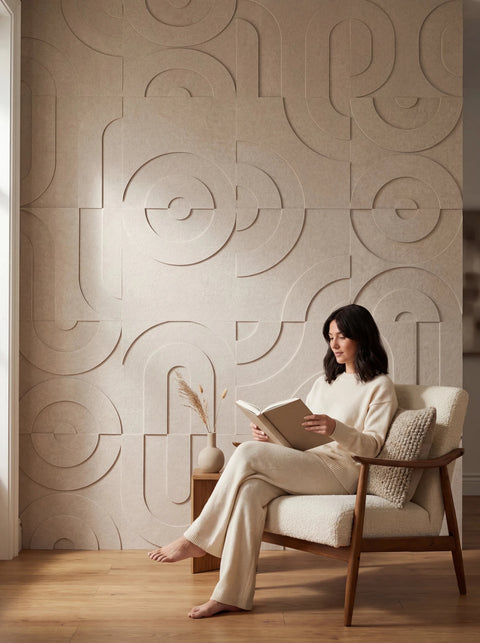 Panneaux muraux acoustiques Feutre 3D | Design géométrique | Maya 3d set