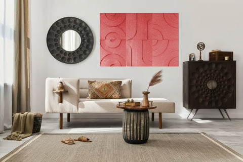 Maya 3d akoestische panelen design set van 6 burgund