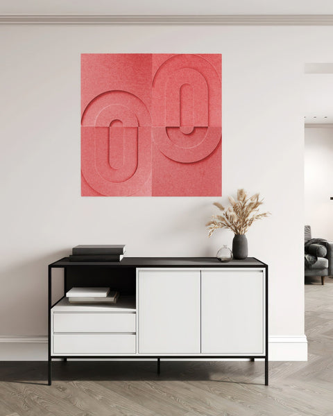 Maya 3d akoestische panelen design set van 4 burgund