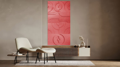 Maya 3d akoestische panelen design set van 8 burgund