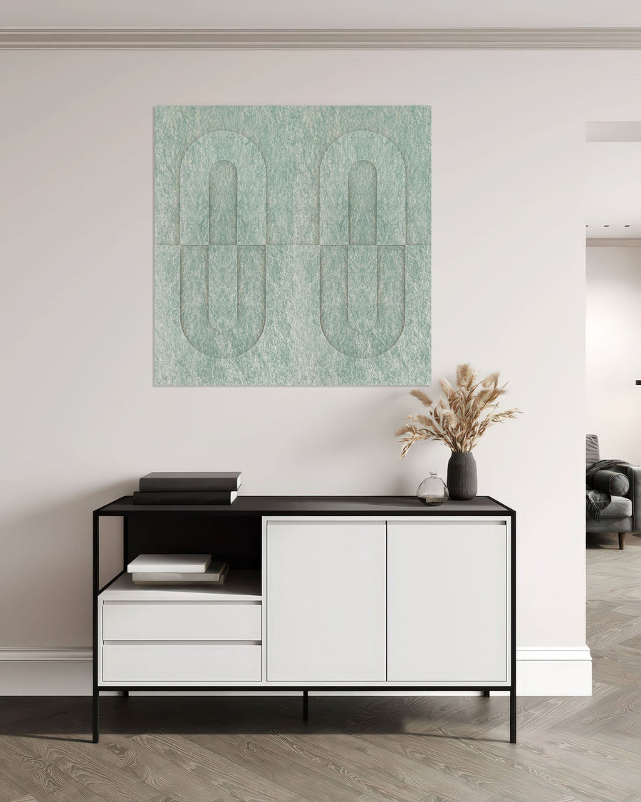 Maya 3d akoestische panelen design set van 4 sage green