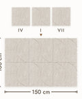 Akoestische wandpanelen uit de Sadé-serie gemixt tot een wand, PET-vilt in beige